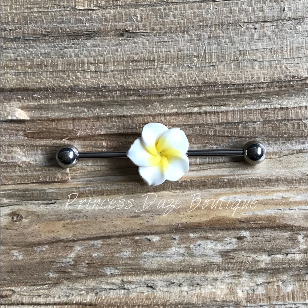 Hawaiian Flower‎ Industrial Barbell Earring